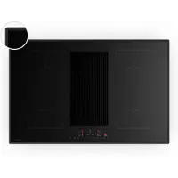 Klarstein Velaire Flex Induktionskochfeld mit Dunstabzug - 80cm, 4 Flex-Zonen, 8400W Boost, Touch-Slider, Timer, Kindersicherung, Restwärmeanzeige, Induktionsfeld mit Abzug, Schwarz Glas