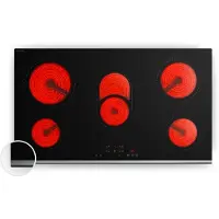 Klarstein Verosteel Glaskeramikkochfeld - 90 cm, 5 Zonen, 8400 W, Touch-Slider, Timer & Kindersicherung, Minimalistisches Design, Elektro Kochfeld, Restwärmeanzeige, Ceramica Oberfläche
