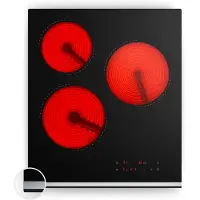 Klarstein Verosteel Glaskeramikkochfeld - 45 cm, 3-Zonen Glaskeramikkochfeld mit Touch-Schieberegler, Ovale Kochzone, 5000 W, Timer & Kindersicherung, Elektro Kochfeld für moderne Küchen