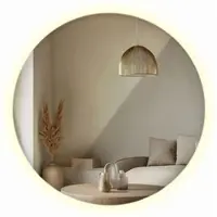 Wallfluent Badspiegel mit LED Wandspiegel Spiegel mit Beleuchtung - Rund Ø60 cm - Spiegel – (Farbtemperatur: Warmweiß 3000K）