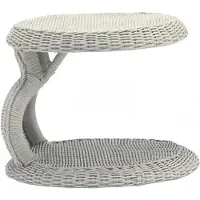 AEA Couchtisch Grau Luxus Möbel Terrasse Design Hochwertig Rund Rattan Modern