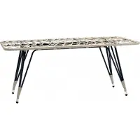 AEA Couchtisch Luxus Grau Rattan Moderner Design stilvoll Kaffeetisch Hochwertig