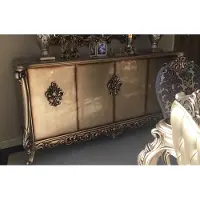 Casa Padrino Luxus Barock Sideboard mit 4 Türen Silber 225 cm - Barock Möbel