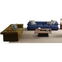 AEA Blau-Grüne Wohnzimmer Garnitur Couchen Holz Couchtisch