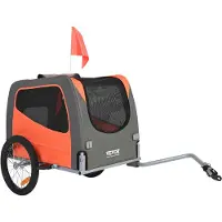 Vevor Hundeanhänger 30 kg Fahrradanhänger Kohlenstoffstahl + 600D Oxford-Gewebe + PP faltbar 1440 x 720 x 779 mm als Anhänger Gefaltete Größe 760 x 560 x 195 mm Orange&Grau