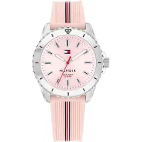 Tommy Hilfiger Uhr mit DREI-Zeiger-Quarzwerk für die Jugend mit Hellrosa Silikon