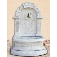 Casa Padrino Jugendstil Wandbrunnen Grau / Antik Messing H. 112 cm - Italy