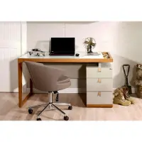 Xl Moebel Gmbh Moderner grauer Holzschreibtisch für Büro und Homeoffice
