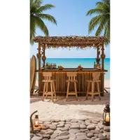 AEA Bequemer Barhocker aus Holz für Garten und Bar mit stabilem Gestell