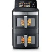 Caso AirFry Duo Tower, Doppel-Heißluftfritteuse, AirFryer, 12,4L (2x 6,2 L) vert