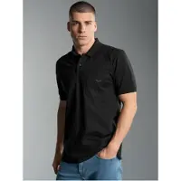 Trigema Poloshirt "Polohemd mit Brusttasche", Herren, Gr. L, schwarz, Piqué, 100% Baumwolle, Basic, normal, ohne Ausschnitt, Shirts Poloshirt