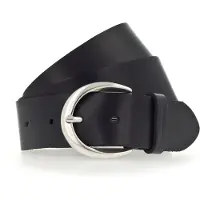Tamaris Ledergürtel "Charlotte Silver", Damen, Gr. 105, schwarz, Leder, unifarben, Gürtel Ledergürtel, mit halbrunder Dornschließe in poliertem Silber, 4 cm breit
