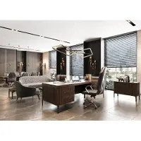 Xl Moebel Gmbh Elegantes braunes Holz-Arbeitszimmer-Set mit Schreibtisch