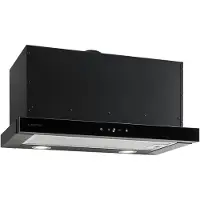 Klarstein Vinea Dunstabzugshaube ausziehbar mit 610m³/h max. Abluftleistung, Flachschirmhaube Einbau, Unterbau, Dunstabzugshaube 60cm breit, Abluft/Umluft, Beleuchtung, Aluminium-Fettfilter, schwarz