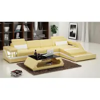 AEA Ledersofa USB Wohnlandschaft Ecksofa Eck Garnitur Design Modern Sofa L6002D