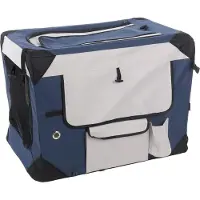 Flamingo Transportkäfig Geronimo blau 52x70x52cm - Verstärkter und Faltbarer Rah