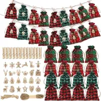 Merkloos Adventskalender zum Befüllen mit Jutesäckchen für Weihnachten