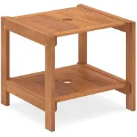 Northix Beistelltisch aus Holz für den Außenbereich mit Schirmloch und Ablagen