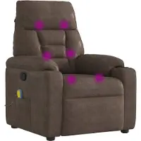 Syfax Massagesessel Braun Mikrofasergewebe