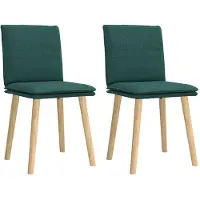 vidaXL Esszimmerstühle 2 Stk. Dunkelgrün Stoff