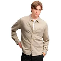 Superdry für Herren. M4011187A Beige Twill-Tweed-Hemd (XXL), Lässig, Wolle, Klassisch, Langarm