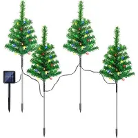 OEM Außentisch Weihnachts Dekoration Sonnen-Weihnachtsbaum Set - 4 Stücke (insgesamt 240 Lichter, 4x Ladbar)