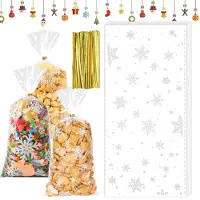 Sonstiges Plätzchentüten 100 Stück Cellophantüten Klarsichttüten zum Befüllen Weihnachten Geschenke Party 27 x 12.5 cm
