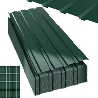 OEM Dreieckdachplatten 115×45 cm - Verzinktes Metall - Wetterfest & Rostfrei - 12 m² - Grün