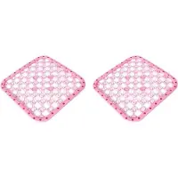 OEM Zwei quadratische Abwischmatten, licht, filtert Schmutz, isoliert, antislip, rosa