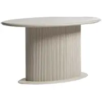 AEA Moderne Holztisch Esszimmertisch Esstisch Oval Tisch Holz Beige 140 cm