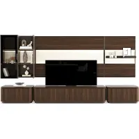AEA Modern Braun TV-Wand Funktional Wohnwand Fernsehwand Wohnzimmer Möbel