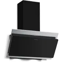 Klarstein Alessia Kopffreihaube - 60cm Abzugshaube, Edelstahl & Schwarzglas, 404 m³/h, A+++ , LED-Beleuchtung, 3+Boost Stufen, Umluft & Abluft, Dunstabzugshaube Küche