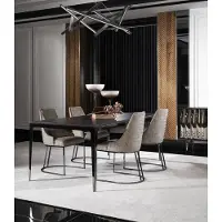 Xl Moebel Gmbh Elegantes schwarzes Esszimmer Set aus Holz mit modernen Stühlen