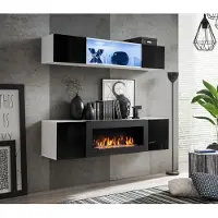 Xl Moebel Gmbh Designer Hänge Sideboard Holzmöbel Komplett Schwarz Luxus Wohnwand 2 tlg.