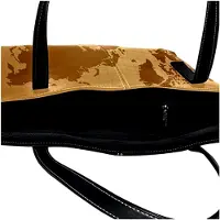 Markenlos Retro Schultertasche mit Vintage Weltkarte, Mehrfarbig