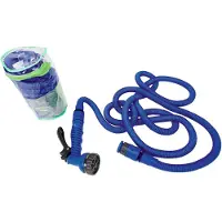 Merkloos Ausziehbarer Gartenschlauch 7 Funktionen 15 m - Wasserdichter Gartenschlauch Blau