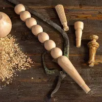 OEM Holzschreibtischbein - Möbelbein Gewunden - Möbel Herstellen - Geduldige Holzfasern - 90 cm - Unbehandelt