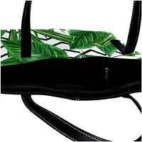 Markenlos Personalisierte Tragetasche mit Reißverschluss, Schultertasche für den Alltag, Arbeit und Schule, grüne Pflanze, mehrfarbig