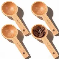 OEM Kaffee-Schöpfersatz Set aus 4 Holz-Messlöffeln 15 ml