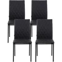 HOMCOM Esszimmerstuhl, 4er-Set Essstuhl, Gepolsterte Esszimmerstühle, Kunstleder