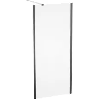Marwell Duschwand 80cm Seitenwand für Duschkabine BRIGHT chrom Seitenwand - 80x195cm - seitenverkehrt aufbaubar - mit Stabilisationsbügel - hochwertige Aluminiumprofile