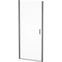 Marwell Duschtür 80cm Dusch-Schwingtür BRIGHT chrom Drehtür - 80x195cm - seitenverkehrt aufbaubar - justierbares Wandprofil - hochwertige Aluminiumprofile