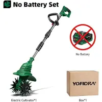 StarTech.com Elektrische Gartenfräse - Akku Bodenhacke und Rasentrimmer - 1800W Leistung - Kabellos und tragbar - 170mm Arbeitsbreite 150mm Arbeitstiefe - 900 U/min Kupfermotor - Ohne Akku