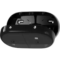 Tork SmartOne Mini Doppelrollenspender, T9, Robuster Toilettenpapierspender aus Kunststoff für Mini Jumbo Rollen, Maße (H x B x L): 22,1 x 15,6 x 39,8 cm, Farbe: schwarz