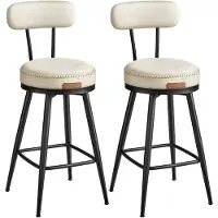 Vasagle Barhocker 2er Set, Kunstleder, 91 cm hoch, einfacher Aufbau
