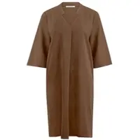 Peter Hahn Kleid V-Ausschnitt braun, 42