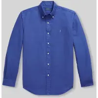 Ralph Lauren für Herren. 710805564522 Custom Fit Oxfordhemd gefärbt blau (M), Lässig, Baumwolle, Langarm