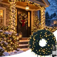 Lapamax 50M 250LEDs Lichterkette Warmweiß 8 Modi Timer IP44 Weihnachtsbeleuchtung für Innen Außen Weihnachten Party Garten Halloween Deko