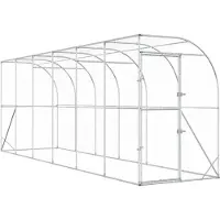 vidaXL Hühnerstall gegen die Wand Silber 600 x 150 x 215 cm