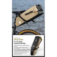 StarTech.com Fahrradtasche - Doppelseitige Gepäckträgertasche - 10–14 L Volumen - Wasserdichtes PVC - Schnellverschluss-System - Reflektierende Elemente - Für MTB & Gravel - Khaki
